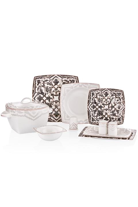 Neva Siyah Bitter Aşikar 60 Parça Premium Yemek Takımı N2831