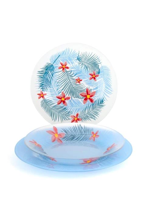 Paşabahçe 18 Parça Tropikal Cam Yemek Tabağı