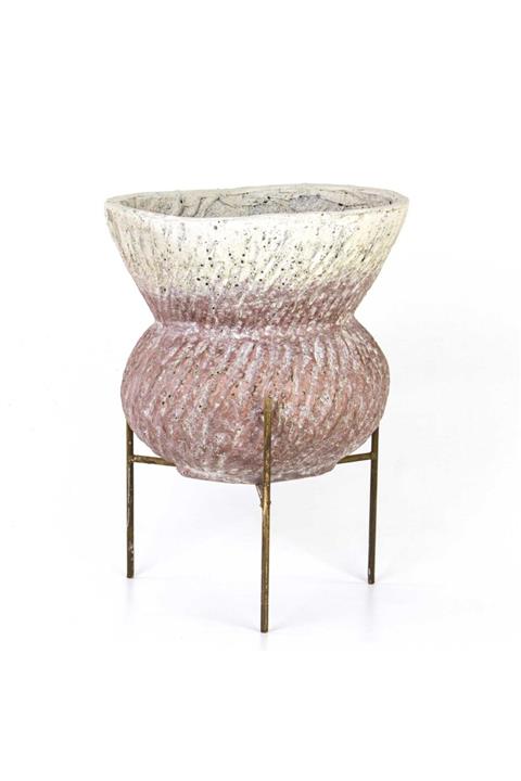 Evistro Metal Standlı Seramik Saksı Çiçeklik 35cm X 45cm