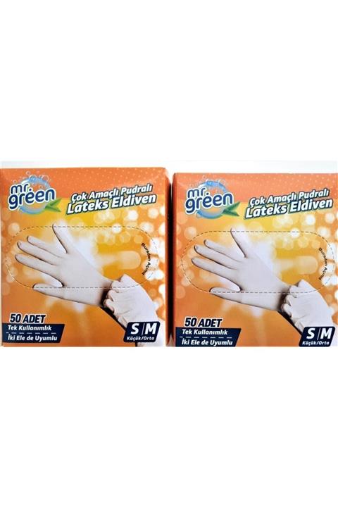 Mr Green Pudralı Lateks Eldiven Mr.green Den 100 Adet