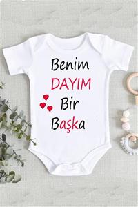 BabyLimon Dayı Benim Dayım Bir Başka %100 Pamuk Organik Baskılı Zıbın Body