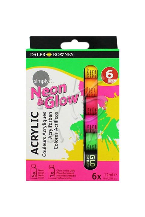 Daler Rowney Simply Akrilik Boya 6lı Set Neon-glow