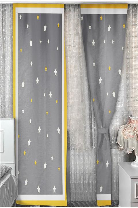 Bebişim Halı Yıldızlı Bi10 140x260 Çocuk Odası Fon Perde