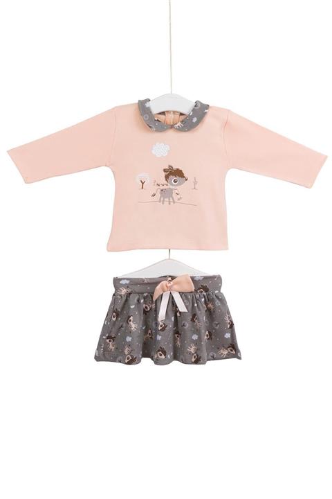 Aziz Bebe Kız Bebek Pembe İkili Takım