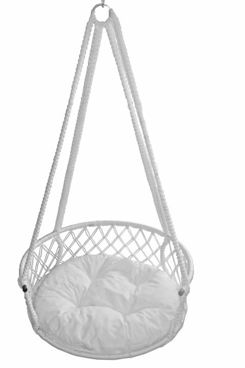 KEYİF SEPETİ 60'lik Davul Salıncak ( Beyaz Minderli