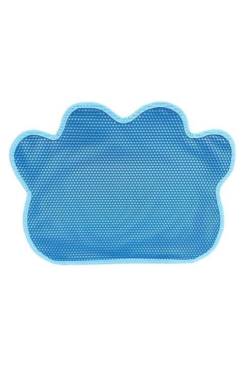 Blue Veteriner Turkuaz Pati Desenli Elekli Kedi Tuvalet Önü Paspası 60x45 cm