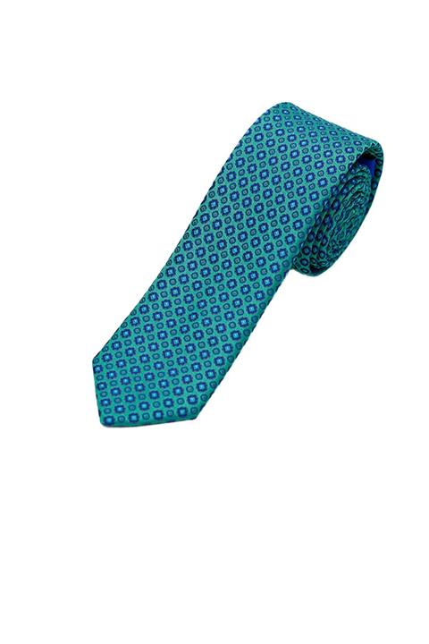 ROMASTER Turkuaz Renk Nokta Desenli Slim Fit Erkek Kravat