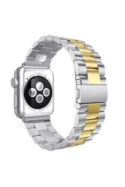 Bilişim Aksesuar Apple Watch 2 3 4 5 6 Uyumlu Se 38 Mm 40 Mm Çelik Klipsli Metal Kordon Kayış