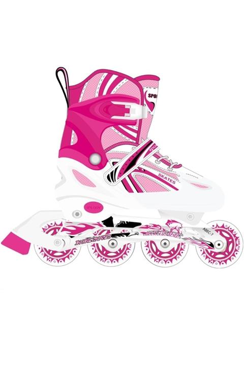 CAN SPORTS Paten Kız Çocuk Pembe Metal Ayaklı Alıştırma Pateni