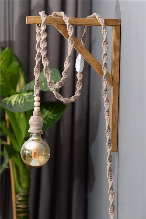 Hakan Mobilya Dekoratif Taş Rengi Tekli Aplik Duvar Lambası