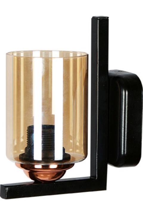 Bozyaka Aydınlatma Pascal Dekoratif Metal Duvar Aplik Siyah Gövde Modern Iç Mekan