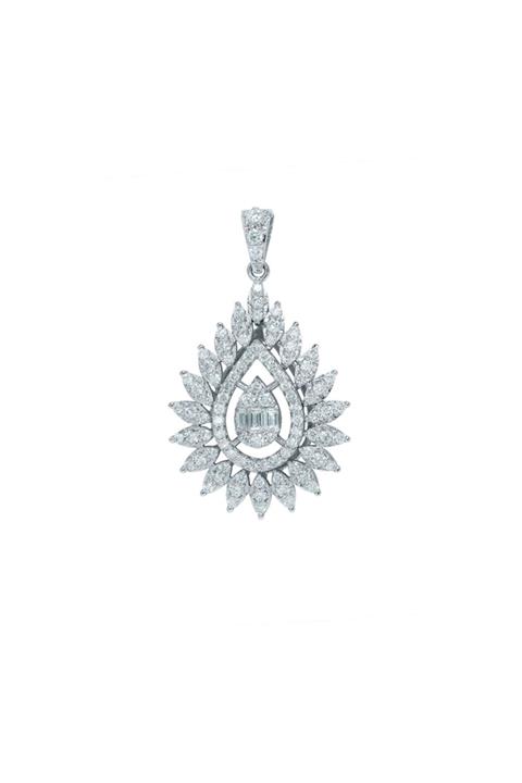 By Araj Jewellery Karat Bagetli Pırlanta Kolye 0,88