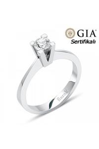 Barok Diamond Pırlanta Tektaş Yüzük 0.45 Ct. D Sı1 18k Gia Sertifikalı