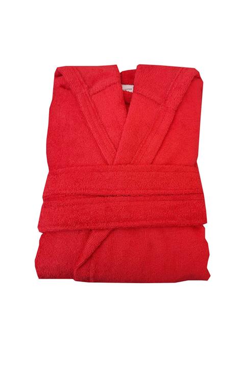 horussweetshop Elmira Genç Çocuk Garson Boy %100 Pamuklu Çocuk Bornozu 14-15 Yaş Kırmızı