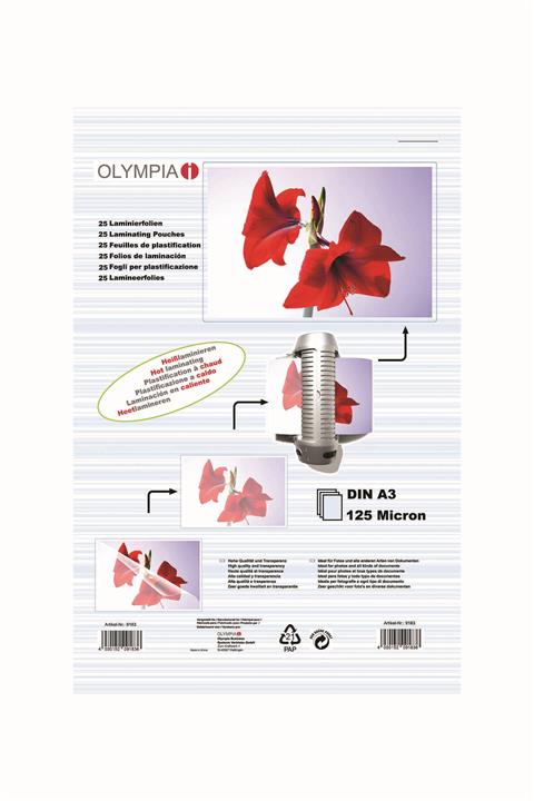 Olympia A3 125 Micron Laminasyon Filmi ( 50 Adet )