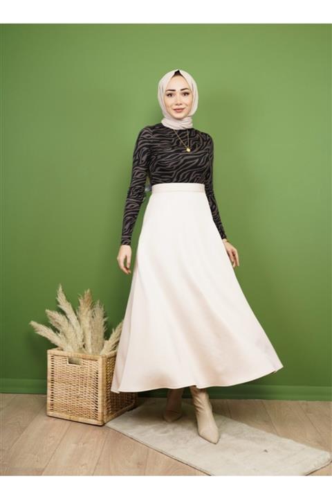 enatölye Bej Kloş Etek