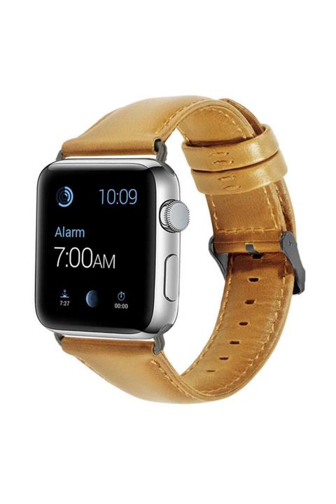 Apple Watch 44 Mm Uyumlu  Lüks Deri Italyan Kordon Kayış No3 + Popsocket