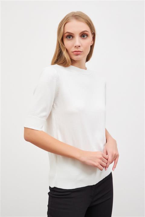Gusto Kısa Kollu Triko - Ekru