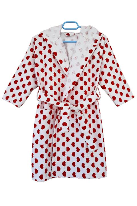 Elmira Textile Kapüşonlu Çocuk Bornozu Pamuklu 7-12 Yaş