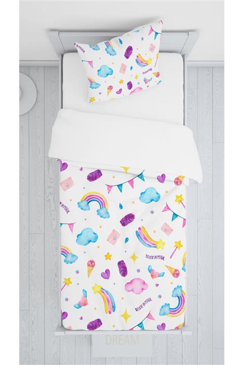 Consept Home Consepthome Hm-b132 Gökkuşağı Temalı Sadece Yatak Örtüsü 140x220