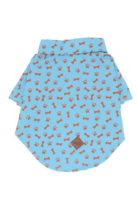 Pawstar Turkuaz Pati-kemik Kedi Köpek Gömleği Kedi Köpek Kıyafeti