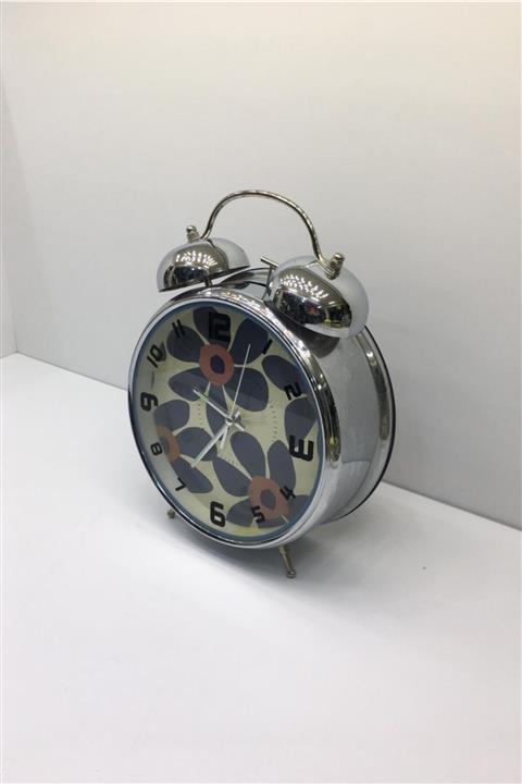 Otantik Dekoratif Alarmlı - Çanlı Çalar Saat Ev Ofis Aksesuar Nostaljik Metal Masa Saati 30x22x8 Cm