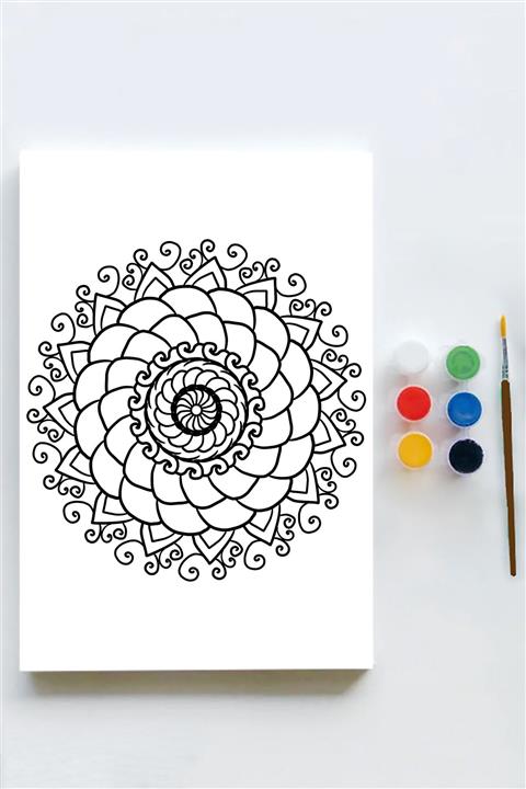 Postermanya Mandala Tuval Kanvas Tablo Boyama Hobi Seti 11 (40x60cm)
