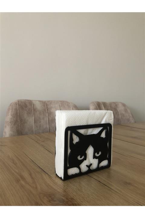 Tek Tasarım Kedi Metal Peçetelik