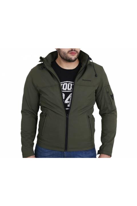 VENOM Erkek Haki Motosiklet Ceketi Jaws Soft Shell
