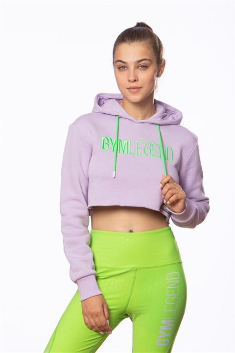 Gymlegend Siren Kadın Kapüşonlu Kısa Sweatshirt - Lila