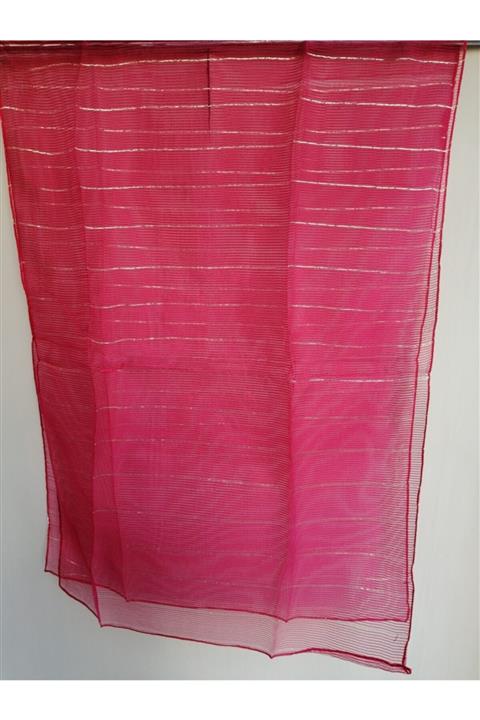 Butik Tülin Kadın Kırmızı Otantik Ipek Altın Simli Fular