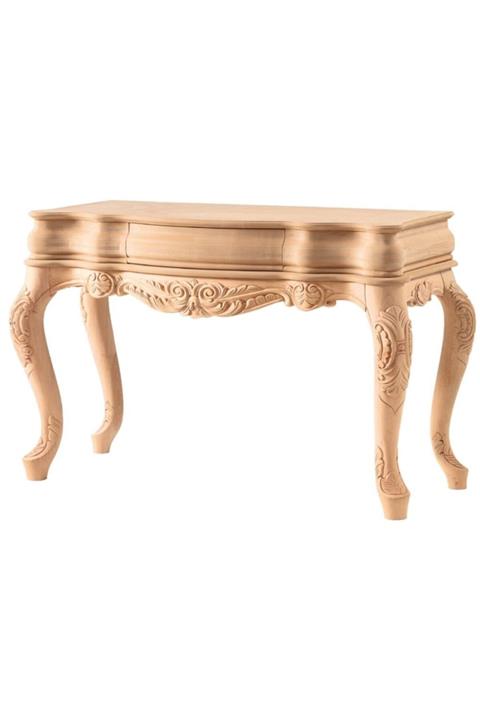 ROYS AHŞAP Ahşap 3141 Masif Ham Platin Oymalı Dresuar