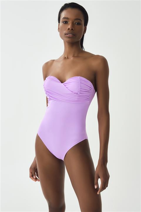 Dagi Lila Kaplı Straplez Mayo