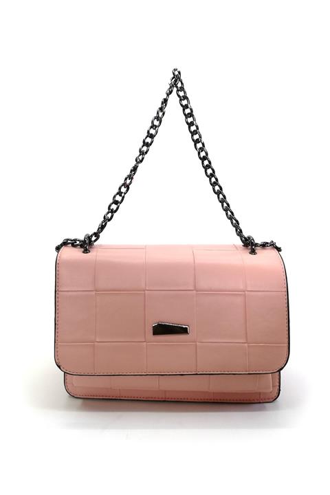 Cascades Leather Kadın Pembe Renk Zincirli Omuz Askılı Abiye Çanta