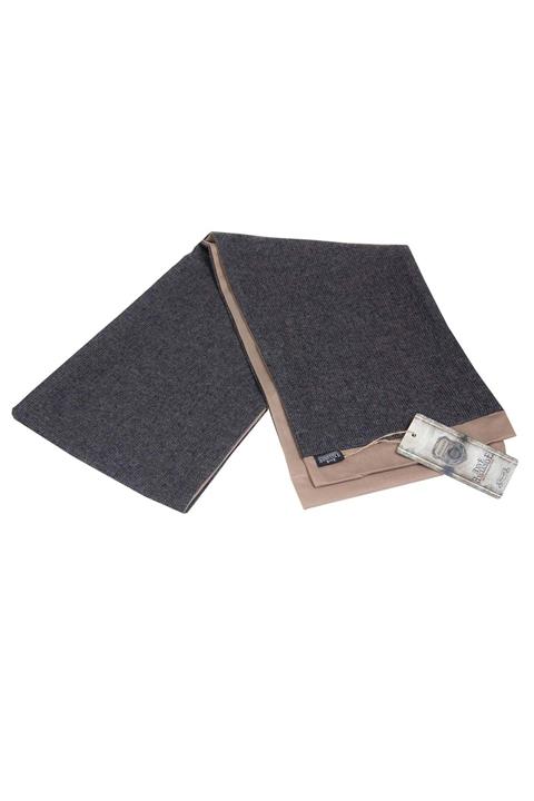 Exve Exclusive Erkek Lacivert Krem Çift Taraflı Atkı