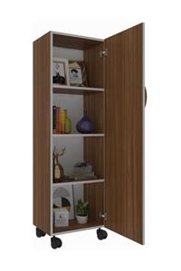 Kenzlife mutfak dolabı mine 128*050*032 cvz kapaklı tekerlekli banyo evrak ofis kitaplık ayakkabılık