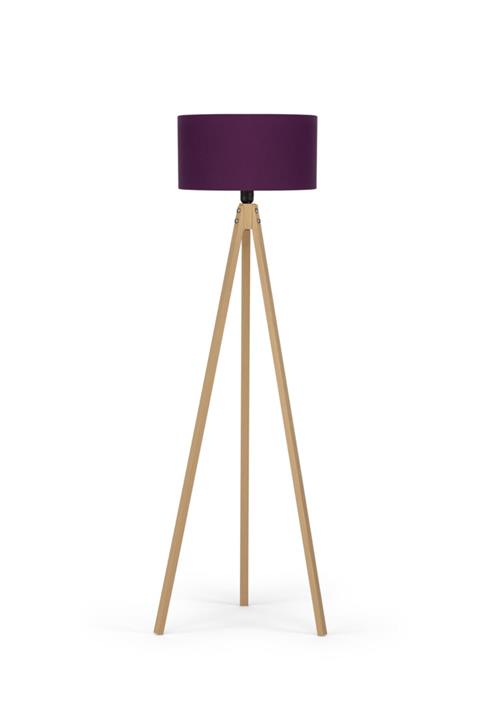 Pazarjım Tripod Lambader Mor Başlık Natural Ayak