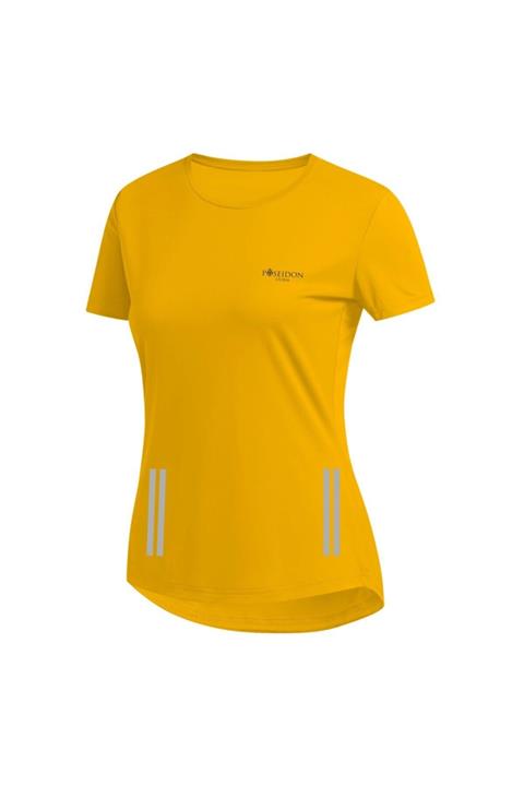 POSEIDONSTORM Büyük Beden Kadın Sarı Günlük Sporcu Tişörtü 4xl-8xl - Yanlardan Çift Flexo Baskı - M5