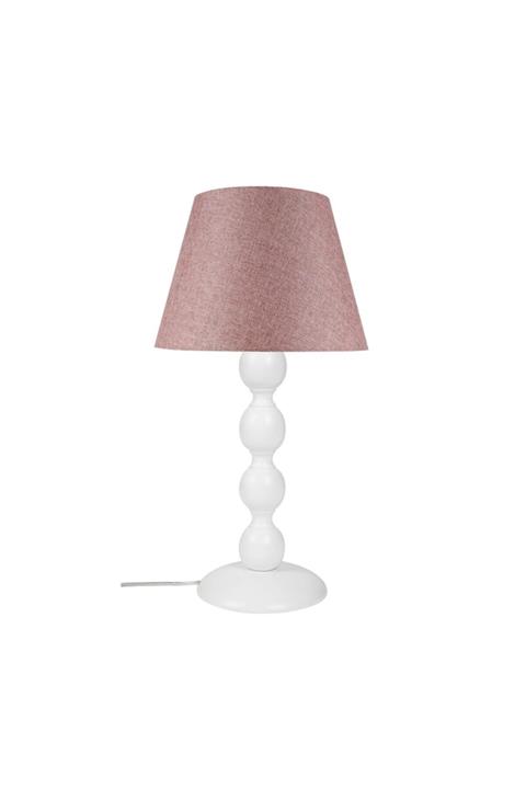 manogrup avize aydınlatma Boncuk Abajur Büyük Beyaz Ayak/ Gül Kurusu Şapka