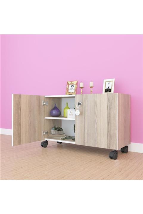 Kenzlife mutfak dolabı çilem 068*090*032 crd kilitli tekerlekli banyo evrak ofis kitaplık ayakkabılı