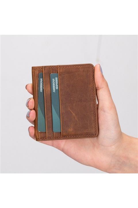 PLM Robin Deri Kartlık Cüzdan G2 Antik Kahve