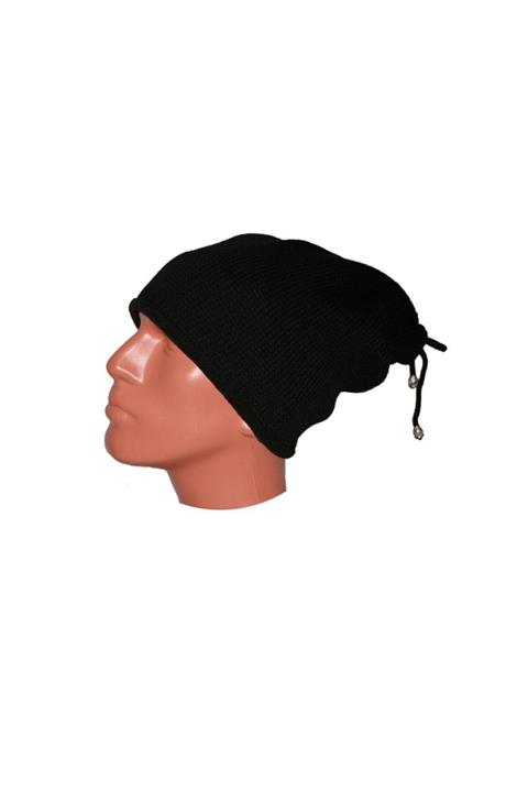 Eddcolor Siyah Ipli Kışlık Triko Bere