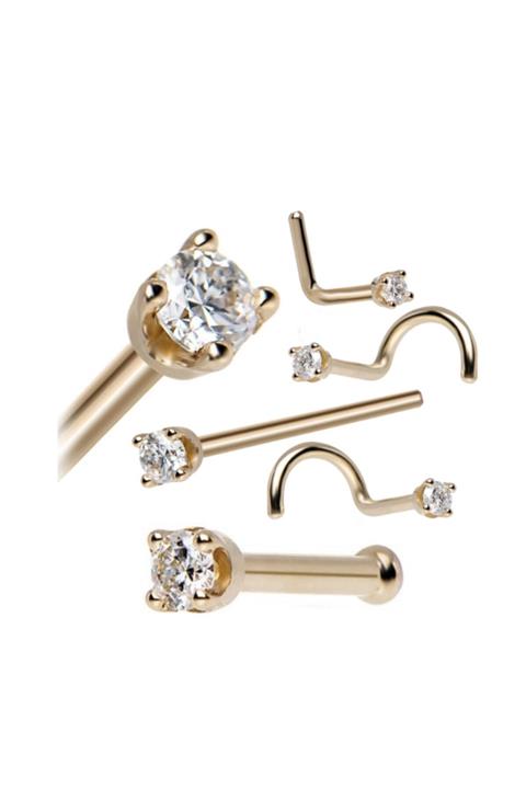 Chavin Cerrahi Çelik 5 Adet Taşlı Gold Sarı Burun Hızma Eg23sr