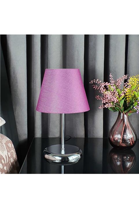 Bysay Fiesta Sun Metal Ayaklı Abajur Masa Lambası - Geniş Krom (mor)