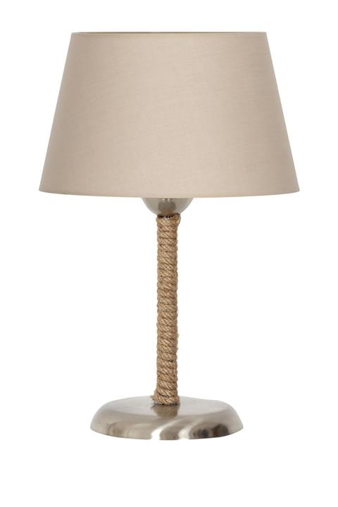 epifanio Krom Kaplama Metal Dekoratif Halat Abajur - Krem