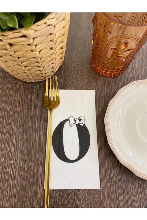 busrasdesign O Harfi Sunum Peçetesi 20'li