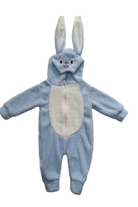 Bebesev Baby Bebe Welsoft Fermuarlı Tavşan Tulum Mavi Tavşancık Uzunkulak