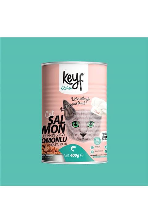 Keyf Kedi Konserve Salmon Parça Etli Soslu 400 Gr X12