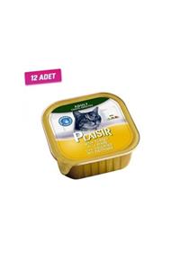 Plaisir 12 Adet - Hindili Pate Kedi Konservesi 100 gr