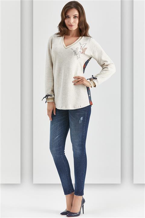 Guitar Guıtar Kadın 20793 Bej Tunik